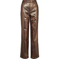 ROTATE Birger Christensen Textured High Waist Pants Kvinde Jeans hos Magasin Toasted Coconut