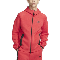 18 - Herre - Polyester Sweatere Nike Men's Sportswear Tech Fleece Windrunner Full Zip Hoodie - Light University Red Heather/Black