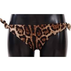 Dolce & Gabbana Dame Badetøj Dolce & Gabbana Bikini Bottom Brown Leopard Print Swimsuit Swimwear IT4