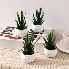 Shein 1pc Artificial Potted Aloe, Plastic Mini Potted Plant, Suitable For Desktop Window Decoration Konstgjord växt