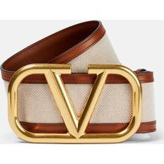 Brun - Dame - Lærred Bælter Valentino Garavani VLogo leather-trimmed belt brown