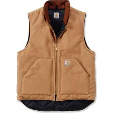 Carhartt Herre Veste Carhartt Relaxed Fit Firm Duck Insulated Rib Collar Vest - Brown