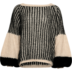 Ballonærmer - Dame - Rund hals Sweatere Noella Liana Knit Sweater - Cream/Black