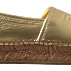 Dolce & Gabbana Lave sko Dolce & Gabbana Gold Leather Loafers Flats Espadrille Shoes EU35/US4.5
