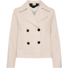 Part Two 36 Blazere Part Two Evalina Cropped Blazer Style Jacket With Contrasting Buttons Beige