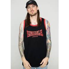 Lonsdale Herre - S T-shirts Lonsdale Herren Singlet Passform KNOCKAN Black/Red 117353