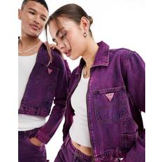 Lilla - Unisex Jakker Guess Originals Cropped Carpenter Denim Jacket Purple