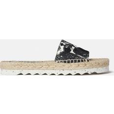 Stella McCartney Slip-on Badesandaler Stella McCartney Gaia Moth Embroidery Espadrille Slides, Woman, Black/Ecru, Black/Ecru