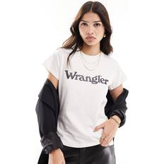 Wrangler Bomuld - Dame Overdele Wrangler logo t-shirt in whiteXS