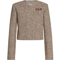Chloé Dame - Gul Jakker Chloé Short fitted jacket Multicolor 82% Wool, 15% Cotton, 3% Polyamide Multicolor