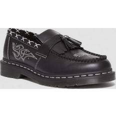 12 - 46 - Herre Loafers Dr. Martens Men's Adrian Contrast Stitch Leather Tassel Loafers in Black/White