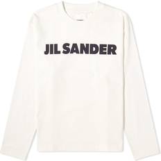 Jil Sander M T-shirts Jil Sander Womens Porcelain Logo-print Long-sleeved Cotton-jersey T-shirt