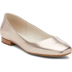 Toms 6,5 Ballerinasko Toms Women's Briella Gold Metallic Leather Flat Shoes Natural/Gold