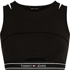 Tommy Hilfiger Dame - Viskose Toppe Tommy Hilfiger Super Cropped Logo Tape Cutout Tank Top - Black