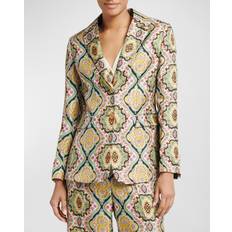 Etro Tøj Etro Medallion-Print Silk Single-Breasted Blazer Jacket