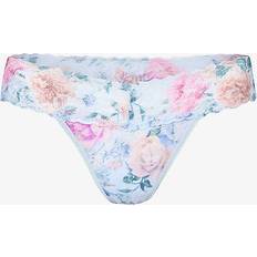 Blonder - Blå - G strenge Trusser Hanky Panky Printed Low Rise Thong Blue Pattern One * Kampagne *