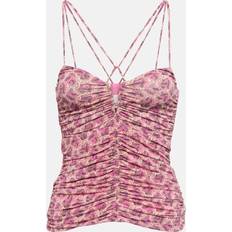 Isabel Marant Viskose T-shirts & Toppe Isabel Marant Leila printed ruched jersey top purple