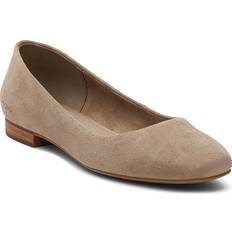 Toms 6,5 Ballerinasko Toms Women's Briella Taupe Suede Flat Shoes Brown/Natural