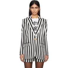 Moschino Dame Jakker Moschino Black & White Striped Blazer A1555 Fantasy Black IT