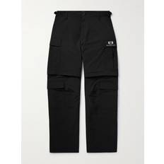 Balenciaga XS Bukser Balenciaga Wide-Leg Logo-Embroidered Ripstop Cargo Trousers Men Black