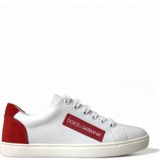 Dolce & Gabbana Dame Sneakers Dolce & Gabbana White Red Leather Low Top Sneakers Shoes EU36/US5.5