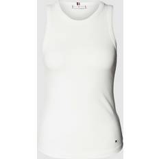 Tommy Hilfiger Dame - Viskose T-shirts & Toppe Tommy Hilfiger Slim Rib Vest White, White, Xxxl, Women