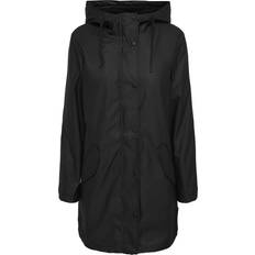 20 - Dame - Polyester Regntøj Only Long Rain Jacket - Black