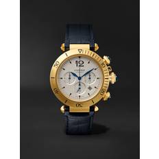 Cartier Pasha de Automatic Chronograph 41mm 18-Karat Gold and Alligator Watch, Ref. No. WGPA0017 Men Silver