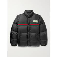 Gucci M Overtøj Gucci Logo-Appliquéd Striped Quilted Shell Down Jacket Men Black IT