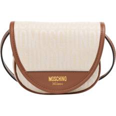 Moschino Skind Tasker Moschino IVORY CANVAS AND LEATHER ALLOVER CROSSBODY BAG
