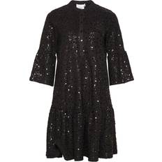 Dame - Paillet - Polokrave Tøj Noella Verona Short Dress - Black