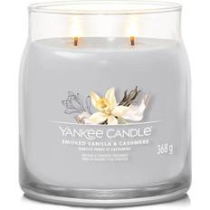 Yankee Candle Grå Lysestager, Lys & Dufte Yankee Candle Smoked Vanilla & Cashmere Grey Duftlys 368g
