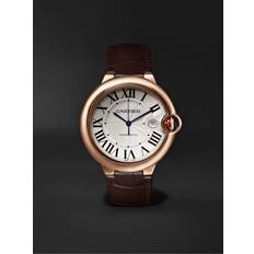 Cartier Ballon Bleu de Automatic 42mm 18-Karat Pink Gold and Alligator Watch, Ref. No. CRWGBB0017 Men White