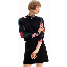 Desigual Oversized Tøj Desigual Watercolour floral pullover BLACK