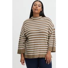 56 - Dame Sweatere Fransa Plus Selection FPALLY Pullover Sand Damer