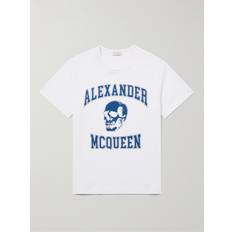 Alexander McQueen Asymmetriske Tøj Alexander McQueen Slim-Fit Printed Cotton-Jersey T-Shirt Men White