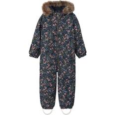 Name It Flyverdragter Børnetøj Name It Snow10 Suit with Melody Flower - Dark Sapphire (13223023)