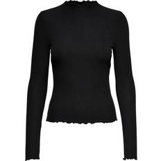 Dame - Viskose - XXL T-shirts Only Emma Rib Top - Black