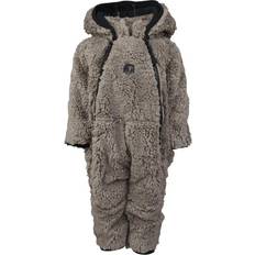 86 - Grå Fleece heldragter Lindberg Baby Muddus Pile Windfleece Overall - Greige