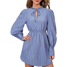 Shein Frenchy Striped Collar & Belted Dress