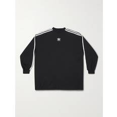 Balenciaga XS Overdele Balenciaga adidas Oversized Striped Logo-Print Cotton-Jersey T-Shirt Men Black