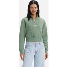 Levi's Dame - Grøn - Knapper Tøj Levi's Graphic Sara Quarter Zip Sweatshirt Green