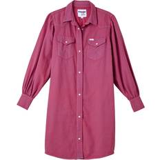 Wrangler Ballonærmer - Bomuld - Dame Tøj Wrangler Barbie Western Shirt Dress Dreamy Pink