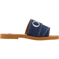 Chloé Denim Blue Cotton Slides Woody Sandals EU37/US7
