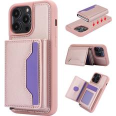 Apple iPhone 15 - Rød Covers med kortholder MAULUND Magnetic Detachable Wallet Case for iPhone 15