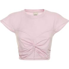 Isabel Marant Pink T-shirts Isabel Marant Zineae Cotton Jersey Crop Top