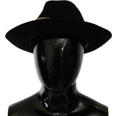 Dolce & Gabbana Hovedbeklædning Dolce & Gabbana Black Lapin Amor Gignit Wide Brim Panama Hat