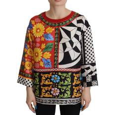 Dame - L - Silke Bluser Dolce & Gabbana Multicolor Printed Baroque Loose Long Sleeve IT38