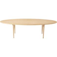 Eg - Ovale Sofaborde Intarsia Furniture Surf Table Hvidolieret Eg Sofabord 153cm