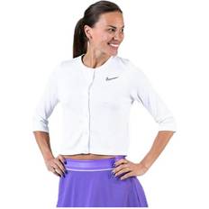 Nike Trøjer Nike Court Cardigan White/Black, Female, Kläder, Skjortor, Tennis, Vit